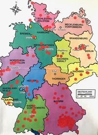 Deutschlandkarte mit Punkten